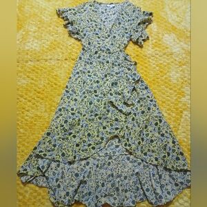 Max Studio Blue and White High Low Sundress